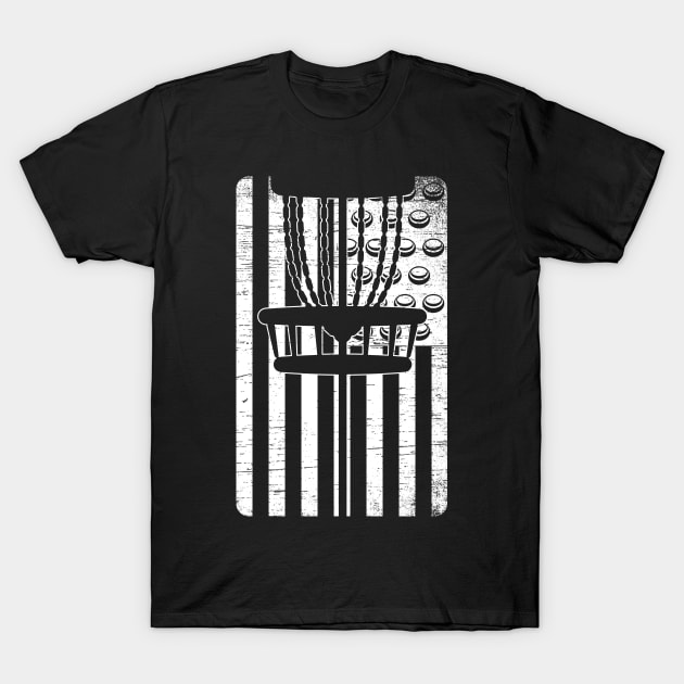 Disc Golf Patriotic US American Flag T-Shirt by RK Design